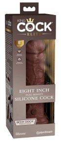 King Cock Elite - Realistyczne Silikonowe Dildo Z Przyssawką 20 CM Brązowy Kolor Skóry King Cock Elite