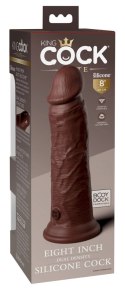 King Cock Elite - Realistyczne Silikonowe Dildo Z Przyssawką 20 CM Brązowy Kolor Skóry King Cock Elite