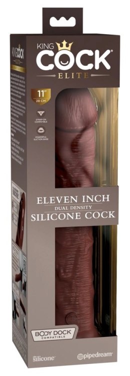 King Cock Elite - Realistyczne Silikonowe Dildo Z Przyssawką 28 CM Brązowy Kolor Skóry King Cock Elite