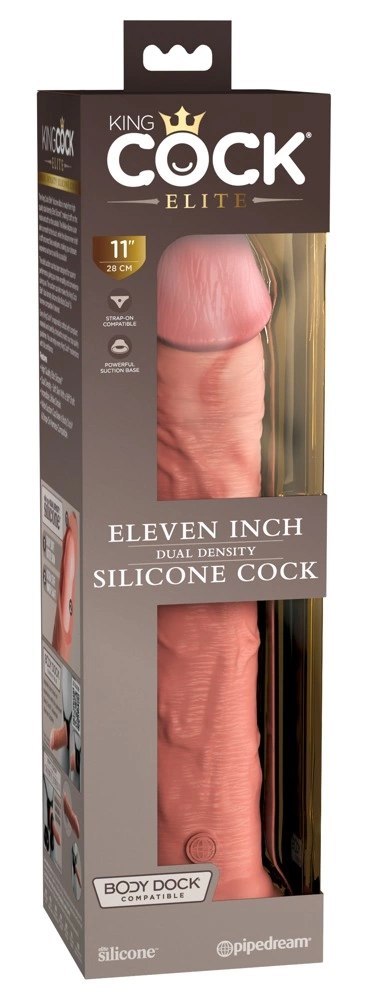 King Cock Elite - Realistyczne Silikonowe Dildo Z Przyssawką 28 CM Jasny Kolor Skóry King Cock Elite