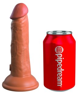 King Cock Elite - Realistyczny Silikonowy Wibrator Z Przyssawką 15 CM + Pilot Ciemny Kolor Skóry King Cock Elite
