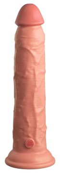 King Cock Elite - Realistyczny Silikonowy Wibrator Z Przyssawką 23 CM + Pilot Ciemny Kolor Skóry King Cock Elite