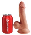 King Cock Plus - Realistyczne Dildo Z Jądrami I Przyssawką 17 CM Ciemny Kolor Skóry King Cock Plus