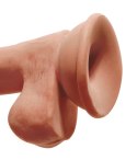 King Cock Plus - Realistyczne Dildo Z Jądrami I Przyssawką 17 CM Ciemny Kolor Skóry King Cock Plus