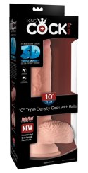 King Cock Plus - Realistyczne Dildo Z Jądrami I Przyssawką 25 CM Jasny Kolor Skóry King Cock Plus