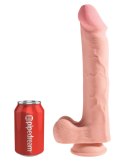 King Cock Plus - Realistyczne Dildo Z Jądrami I Przyssawką 30 CM Jasny Kolor Skóry King Cock Plus