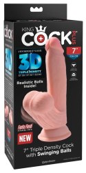 King Cock Plus - Realistyczne Dildo Z Kulkami W Jądrach I Przyssawką 18 CM Jasny Kolor Skóry King Cock Plus