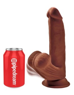 King Cock Plus - Realistyczne Dildo Z Kulkami W Jądrach I Przyssawką 20 CM Ciemny Kolor Skóry King Cock Plus