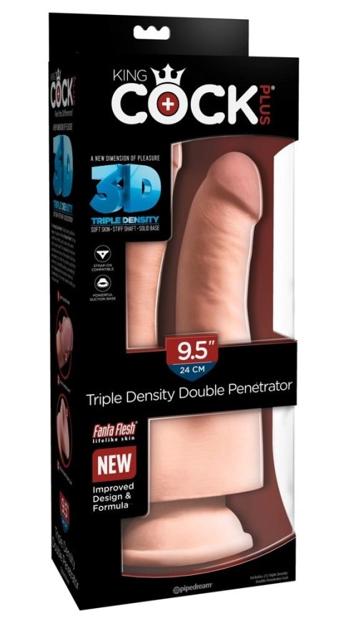 King Cock Plus - Realistyczne Podwójne Dildo Z Przyssawką 24 CM Jasny Kolor Skóry King Cock Plus King Cock Plus - Realistyczne Podwójne Dildo Z Przyssawką 24 CM Jasny Kolor Skóry King Cock Plus