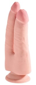 King Cock Plus - Realistyczne Podwójne Dildo Z Przyssawką 24 CM Jasny Kolor Skóry King Cock Plus