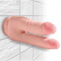 King Cock Plus - Realistyczne Podwójne Dildo Z Przyssawką 24 CM Jasny Kolor Skóry King Cock Plus