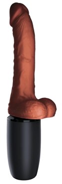 King Cock Plus - Realistyczny Wibrator Z Funkcją Ciepła I Wstrząsów 19 CM Ciemny Kolor Skóry King Cock Plus