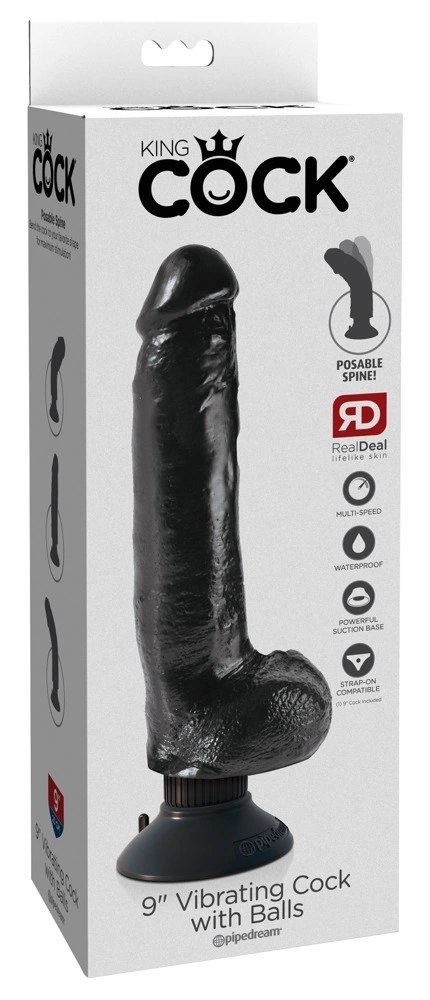 King Cock - Realistyczny Wibrator Z Jądrami I Przyssawką 23 CM Czarny King Cock King Cock - Realistyczny Wibrator Z Jądrami I Przyssawką 23 CM Czarny King Cock
