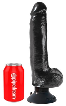 King Cock - Realistyczny Wibrator Z Jądrami I Przyssawką 23 CM Czarny King Cock