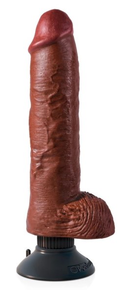 King Cock - Realistyczny Wibrator Z Jądrami I Przyssawką 25 CM Ciemny Kolor Skóry King Cock