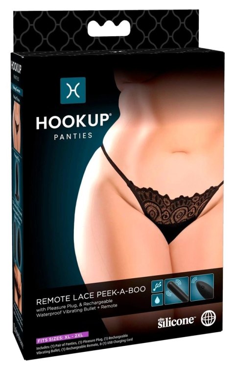 Koronkowe Majtki Z Korkiem Waginalnym I Pilotem XL-XXL HOOKUP PANTIES
