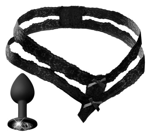 Koronkowe Stringi Bez Krocza Z Korkiem Analnym XL-XXL B HOOKUP PANTIES Koronkowe Stringi Bez Krocza Z Korkiem Analnym XL-XXL B HOOKUP PANTIES