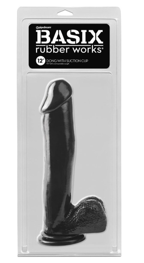 Basix - Realistyczne Dildo Z Jądrami Czarne 31 Cm Basix Rubber Works
