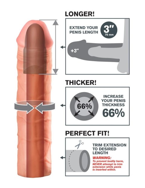 Fantasy X-Tensions - Nakładka Na Penisa 66% Większy Penis +7.6cm Cielisty Fantasy X-TENSIONS Fantasy X-Tensions - Nakładka Na Penisa 66% Większy Penis +7.6cm Cielisty Fantasy X-TENSIONS