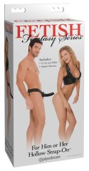 Fetish Fantasy Series - Puste Naturalne Dildo Z Paskiem Czarne 18cm Fetish Fantasy Series