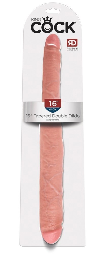 King Cock - Podwójne Realistyczne Dildo 41 CM Jasny Kolor Skóry King Cock