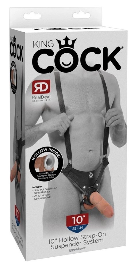 King Cock - Realistyczne Dildo Strap-On Na Szelkach 25 CM King Cock