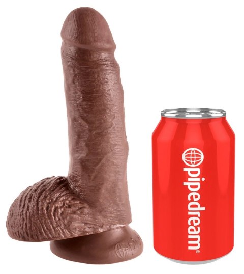 King Cock - Realistyczne Dildo Z Żołędziem Jądrami I Żyłkami 18 CM Brązowy Kolor Skóry King Cock King Cock - Realistyczne Dildo Z Żołędziem Jądrami I Żyłkami 18 CM Brązowy Kolor Skóry King Cock