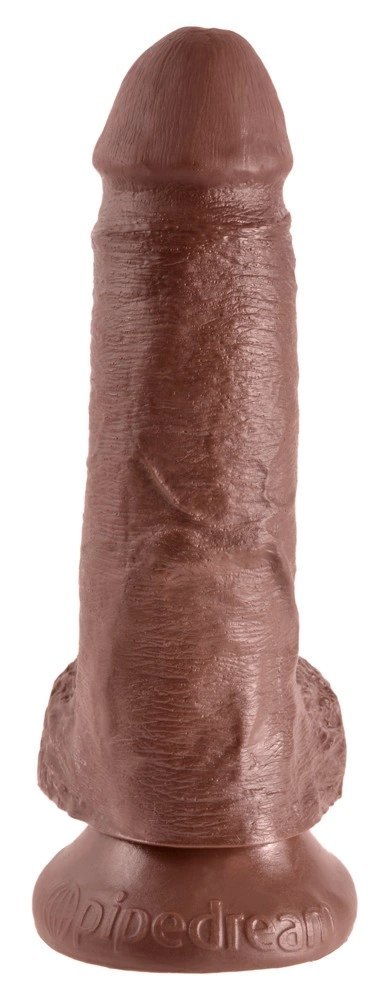 King Cock - Realistyczne Dildo Z Żołędziem Jądrami I Żyłkami 18 CM Brązowy Kolor Skóry King Cock King Cock - Realistyczne Dildo Z Żołędziem Jądrami I Żyłkami 18 CM Brązowy Kolor Skóry King Cock