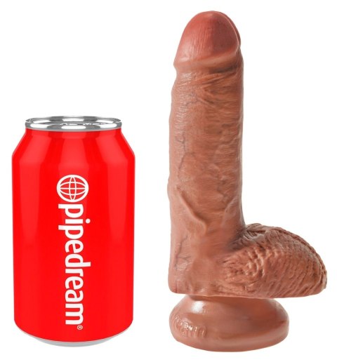 King Cock - Realistyczne Dildo Z Żołędziem Jądrami I Żyłkami 18 CM Ciemny Kolor Skóry King Cock King Cock - Realistyczne Dildo Z Żołędziem Jądrami I Żyłkami 18 CM Ciemny Kolor Skóry King Cock