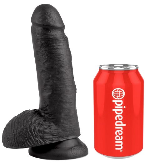 King Cock - Realistyczne Dildo Z Żołędziem Jądrami I Żyłkami 18 CM Czarny King Cock King Cock - Realistyczne Dildo Z Żołędziem Jądrami I Żyłkami 18 CM Czarny King Cock
