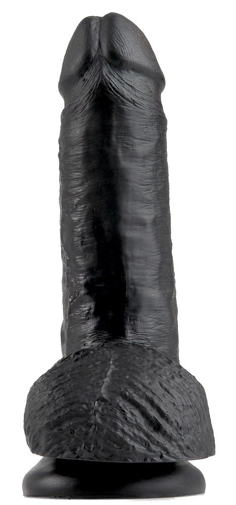King Cock - Realistyczne Dildo Z Żołędziem Jądrami I Żyłkami 18 CM Czarny King Cock King Cock - Realistyczne Dildo Z Żołędziem Jądrami I Żyłkami 18 CM Czarny King Cock
