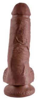King Cock - Realistyczne Dildo Z Żołędziem Jądrami I Żyłkami 20 CM Ciemny Kolor Skóry King Cock