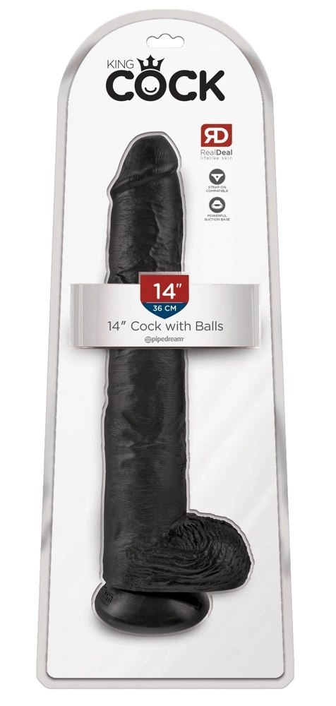 King Cock - Realistyczne Duże Dildo Z Przyssawką 36 CM Czarny King Cock King Cock - Realistyczne Duże Dildo Z Przyssawką 36 CM Czarny King Cock