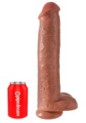 King Cock - Realistyczne Duże Dildo Z Przyssawką 38 CM Ciemny Kolor Skóry King Cock