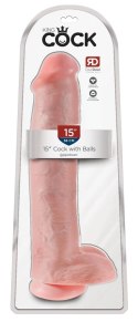 King Cock - Realistyczne Duże Dildo Z Przyssawką 38 CM Jasny Kolor Skóry King Cock