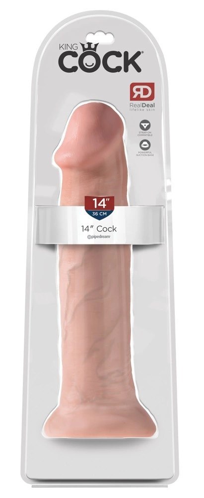 King Cock - Realistyczne Naturalne Dildo Z Żyłkami I Żołędziem 36 CM Jasny Kolor Skóry King Cock King Cock - Realistyczne Naturalne Dildo Z Żyłkami I Żołędziem 36 CM Jasny Kolor Skóry King Cock