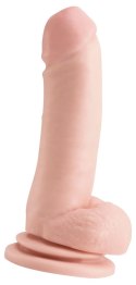 Basix - Naturalne Dildo Z Jądrami Cieliste Basix Rubber Works