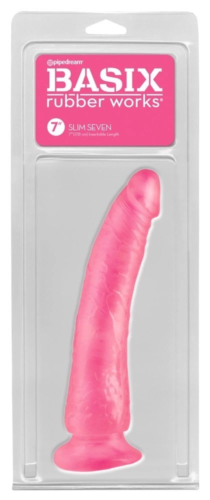 Basix - Realistyczne Dildo Slim 7 Różowe Basix Rubber Works