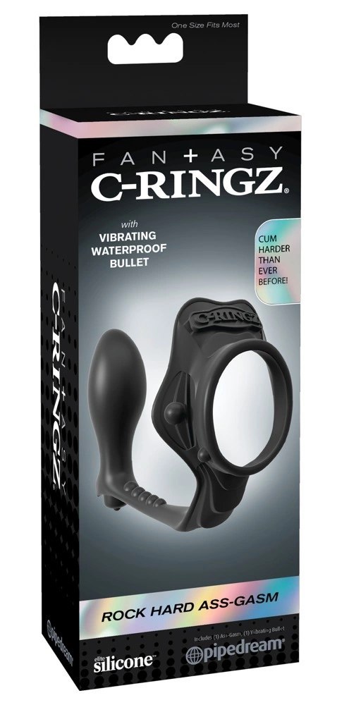 Fantasy C-Ringz- Pierścień Erekcyjny Z Wtyczką Analną Czarny Fantasy C-Ringz