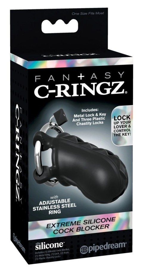 Fantasy C-Ringz- Silikonowa Klatka Na Penisa Z Kłódką I Kluczykiem Fantasy C-Ringz
