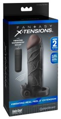 Fantasy X-Tensions - Wibrująca Nakładka Na Penisa 33% Grubszy +5.1 Cm Dłuższy Czarny Fantasy X-TENSIONS