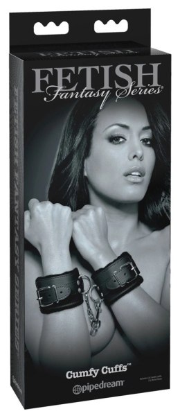 Fetish - Wygodne Kajdanki Z Łańcuszkiem I Futerkiem W Środku Czarny Fetish Fantasy Series Limited Edition