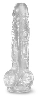 King Cock Clear - Realistyczne Dildo Z Jądrami I Przyssawką Przezroczyste 20 CM King Cock Clear
