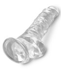 King Cock Clear - Realistyczne Dildo Z Jądrami I Przyssawką Przezroczyste 20 CM King Cock Clear