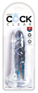 King Cock Clear - Realistyczne Dildo Z Przyssawką Przezroczyste 15 CM King Cock Clear