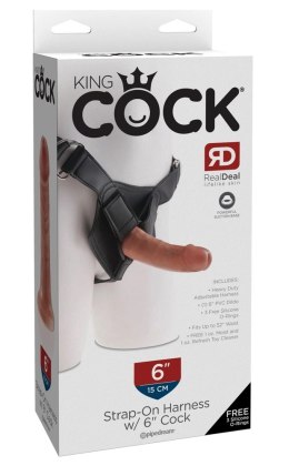 King Cock - Realistyczne Dildo Strap-On 15 CM Ciemny Kolor Skóry King Cock