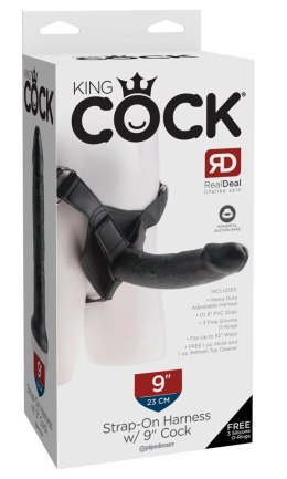 King Cock - Realistyczne Dildo Strap-On 23 CM Ciemny Kolor Skóry King Cock