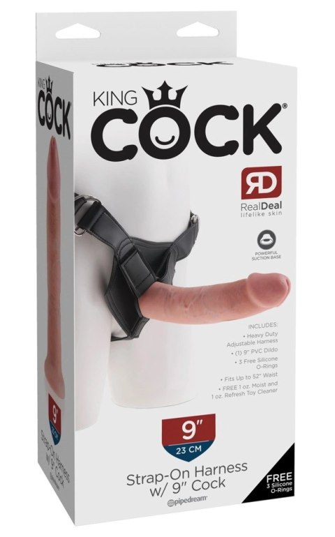 King Cock - Realistyczne Dildo Strap-On 23 CM Jasny Kolor Skóry King Cock