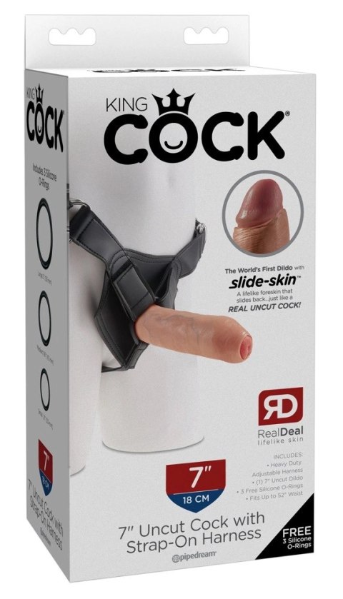 King Cock - Realistyczne Dildo Z Ruchomym Napletkiem Strap-On 18 CM Jasny Kolor Skóry King Cock King Cock - Realistyczne Dildo Z Ruchomym Napletkiem Strap-On 18 CM Jasny Kolor Skóry King Cock