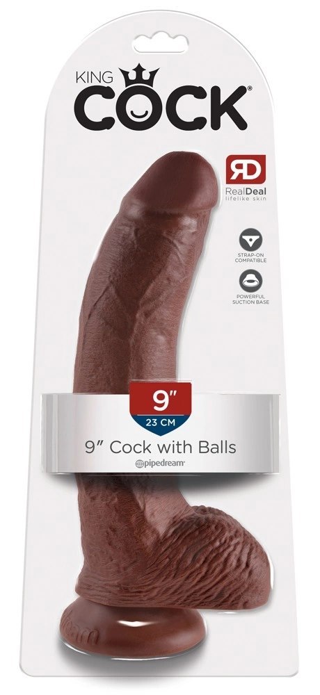 King Cock - Realistyczne Dildo Z Żołędziem Jądrami I Żyłkami 23 CM Brązowy Kolor Skóry King Cock King Cock - Realistyczne Dildo Z Żołędziem Jądrami I Żyłkami 23 CM Brązowy Kolor Skóry King Cock